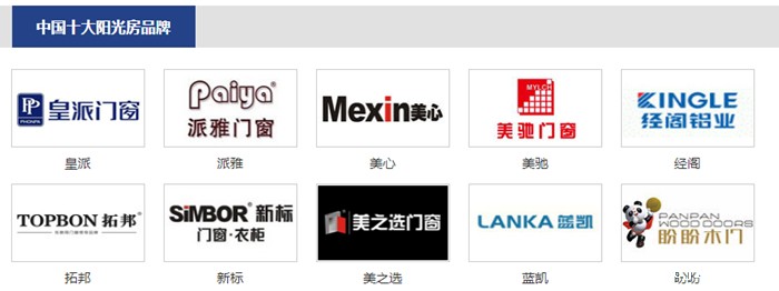 2023年中国阳光房十大品牌最新排行出炉