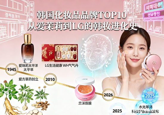 韩国化妆品品牌TOP10：从爱茉莉到LG的韩妆进化史